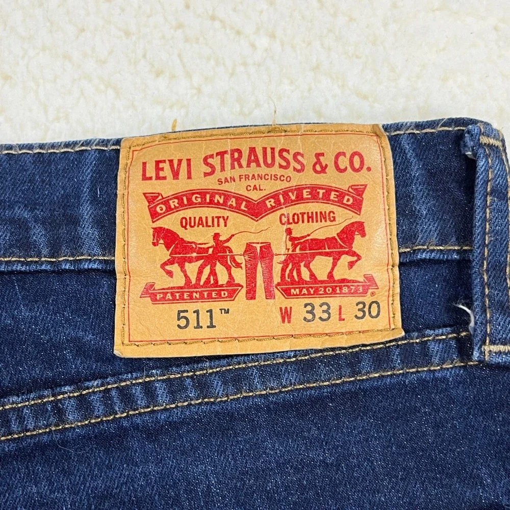 Levi's Jeans Mens 33x30 Blue 511 Slim Fit Dark Wash Denim 04511-1042 5-Pocket